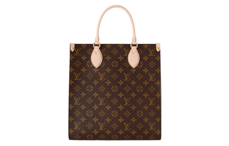 LOUIS VUITTON Sac Plat Coated Canvas Sheet Music Bag Handbag Shoulder Bag Crossbody Bag Medium Size Women's Dark Brown