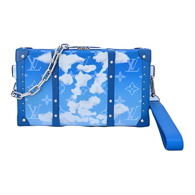 LOUIS VUITTON Canvas With Leather Wallets Clutches Men's Gradient Blue