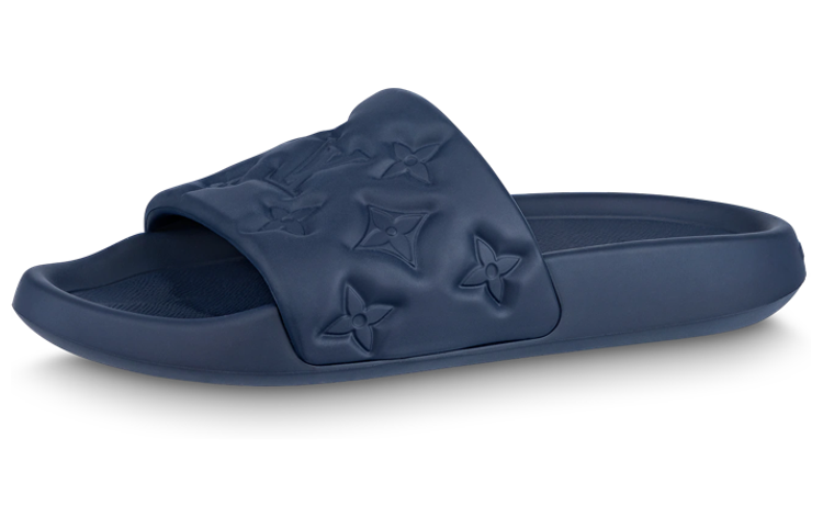 LOUIS VUITTON Abrasion Resistant Slide Slippers Men's Ocean Blue