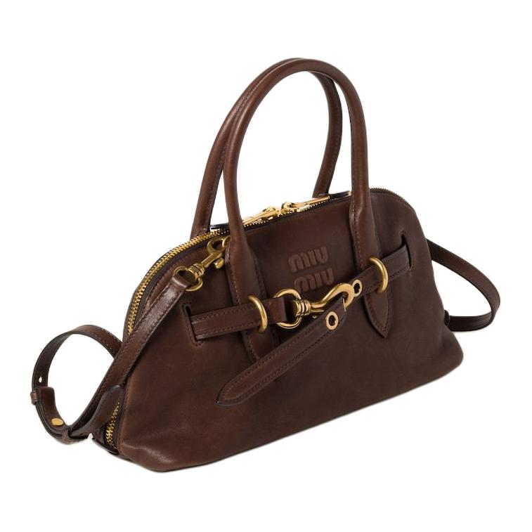 MIU MIU Nappa Leather Shoulder Bag Crossbody Bag Handbag Women's Briarwood
