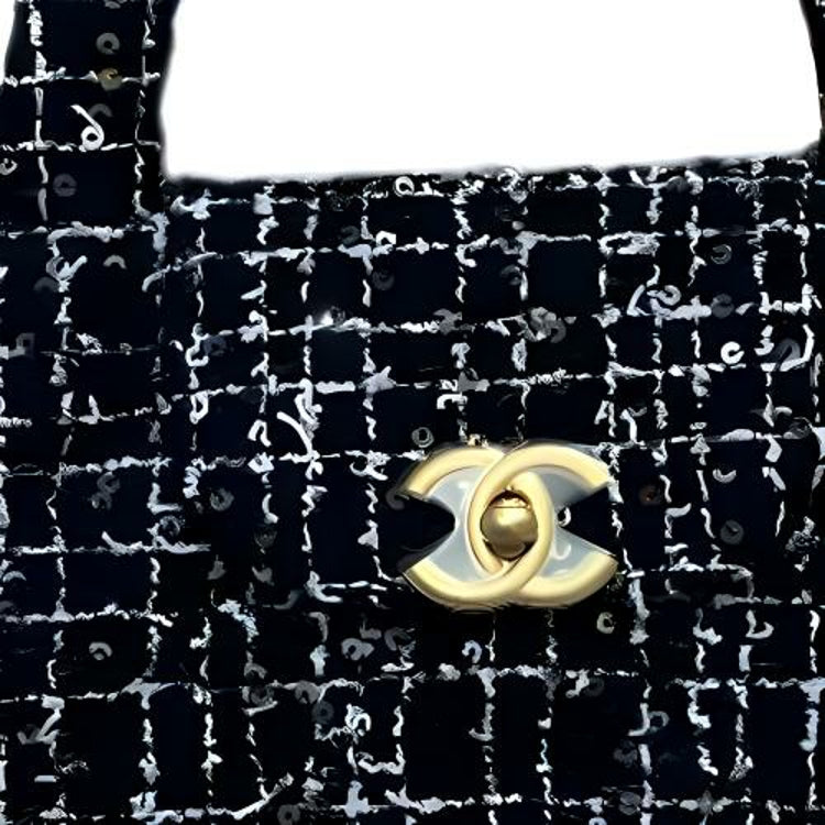 CHANEL Tweed Woven Woolen Shoulder Bag, Crossbody Bag, Handbag Mini Women's Black & White