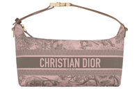 DIOR Technical Fabric Clutch Medium Size Women's Gray/Pink