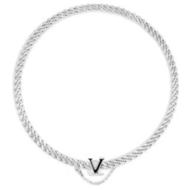 LOUIS VUITTON 925 Sterling Silver Necklaces Men's Silver