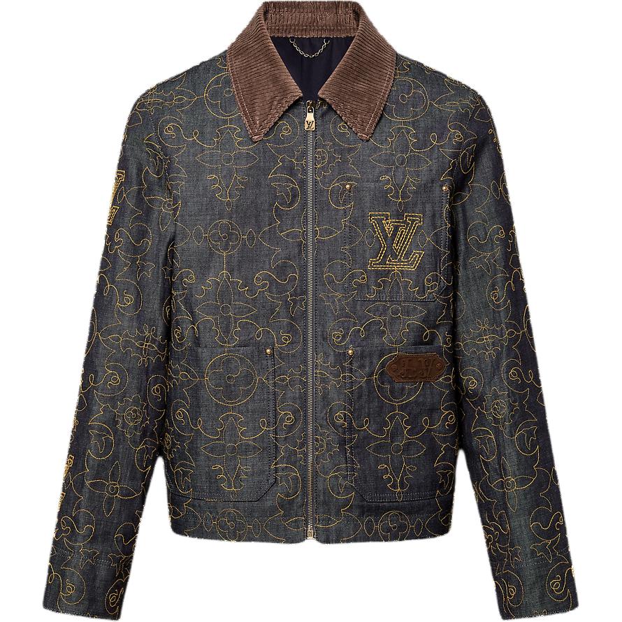 LOUIS VUITTON Embroidered Denim Workwear Jacket