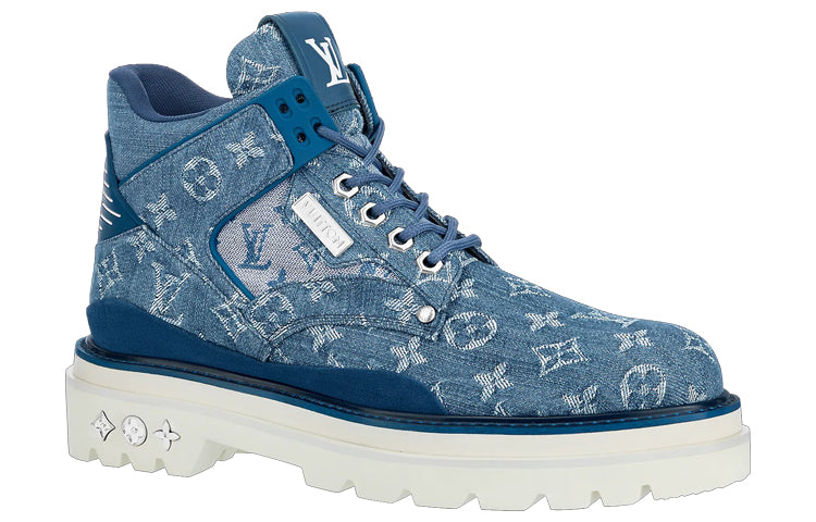 LOUIS VUITTON Monogram Denim Ankle Boots