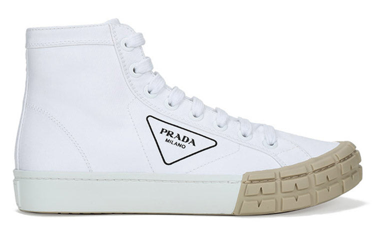 PRADA Canvas Shoes Men High Top White
