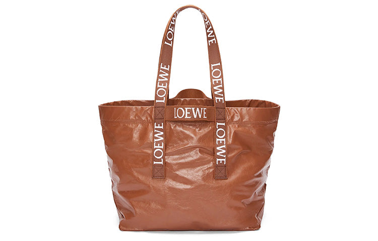 LOEWE Fold Shopper In Paper Calfskin Tan