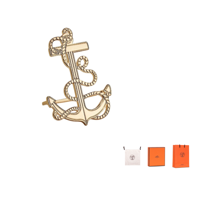 HERMES - Silk Scarf Clip Women's Gold