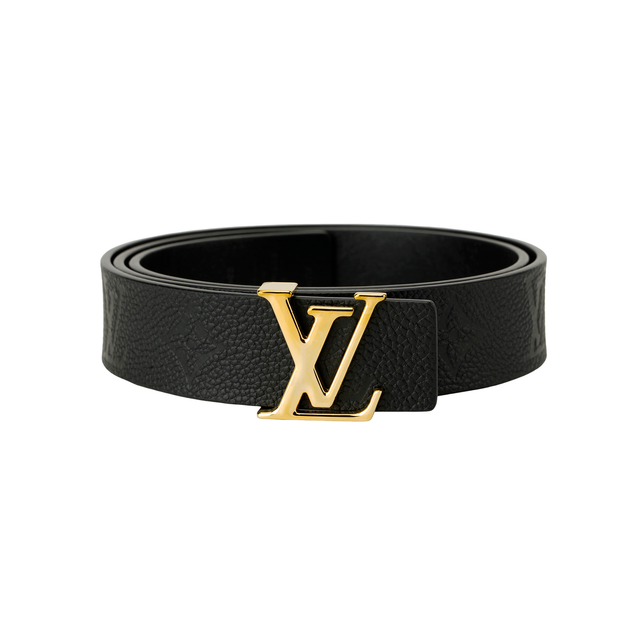 LOUIS VUITTON Cow Leather Belts Women's Black Width  3cm