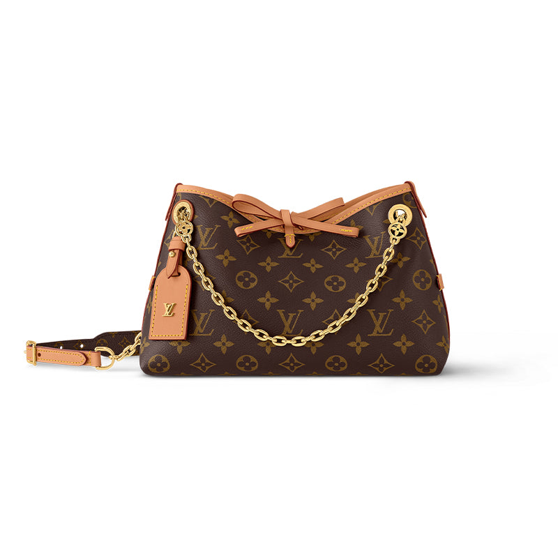 LOUIS VUITTON Carryall Monogram Coated Canvas Shoulder Bag Women's Brown