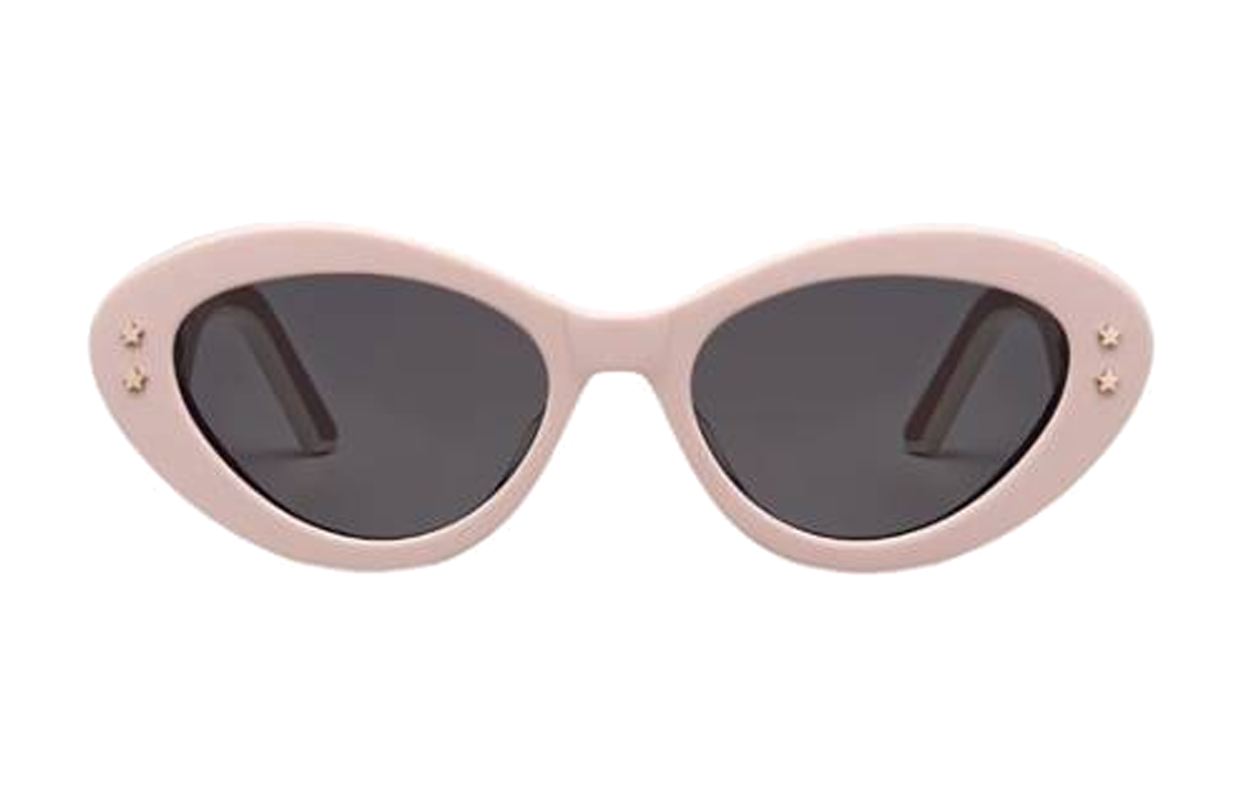 DIOR Metal Irregular Shape Sunglasses Unisex Dusty Pink