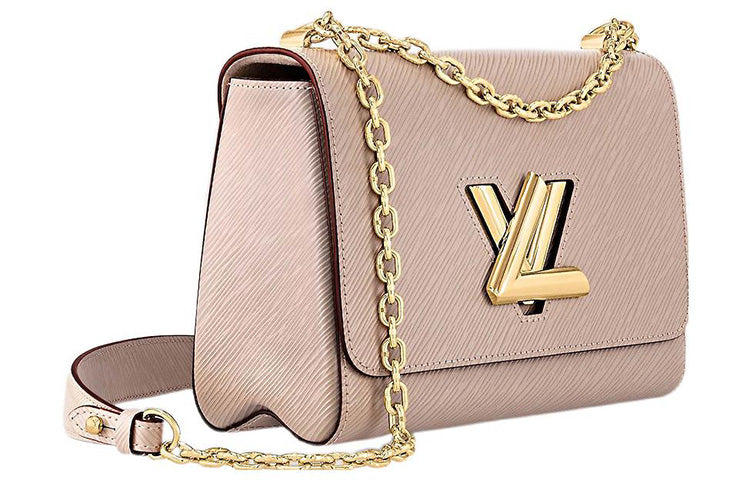 LOUIS VUITTON Twist Grained Calfskin Shoulder Bag Crossbody Bag Medium Size Women's Elephant Gray