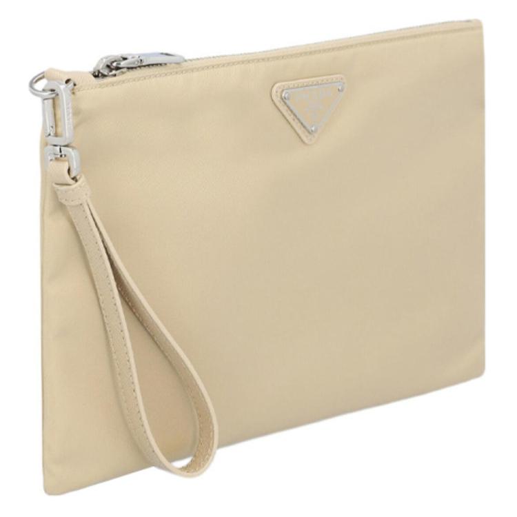 PRADA Leather Clutch Regular Women's Yellow
