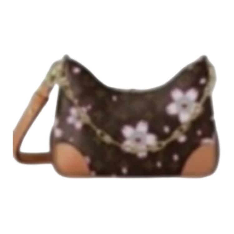 LOUIS VUITTON Takashi Murakami Collaboration Boulogne Leather Croissant Bag Handbag, Shoulder Bag Women's Brown