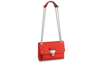 LOUIS VUITTON Vavin Cow Leather Shoulder Bag Women's Scarlet