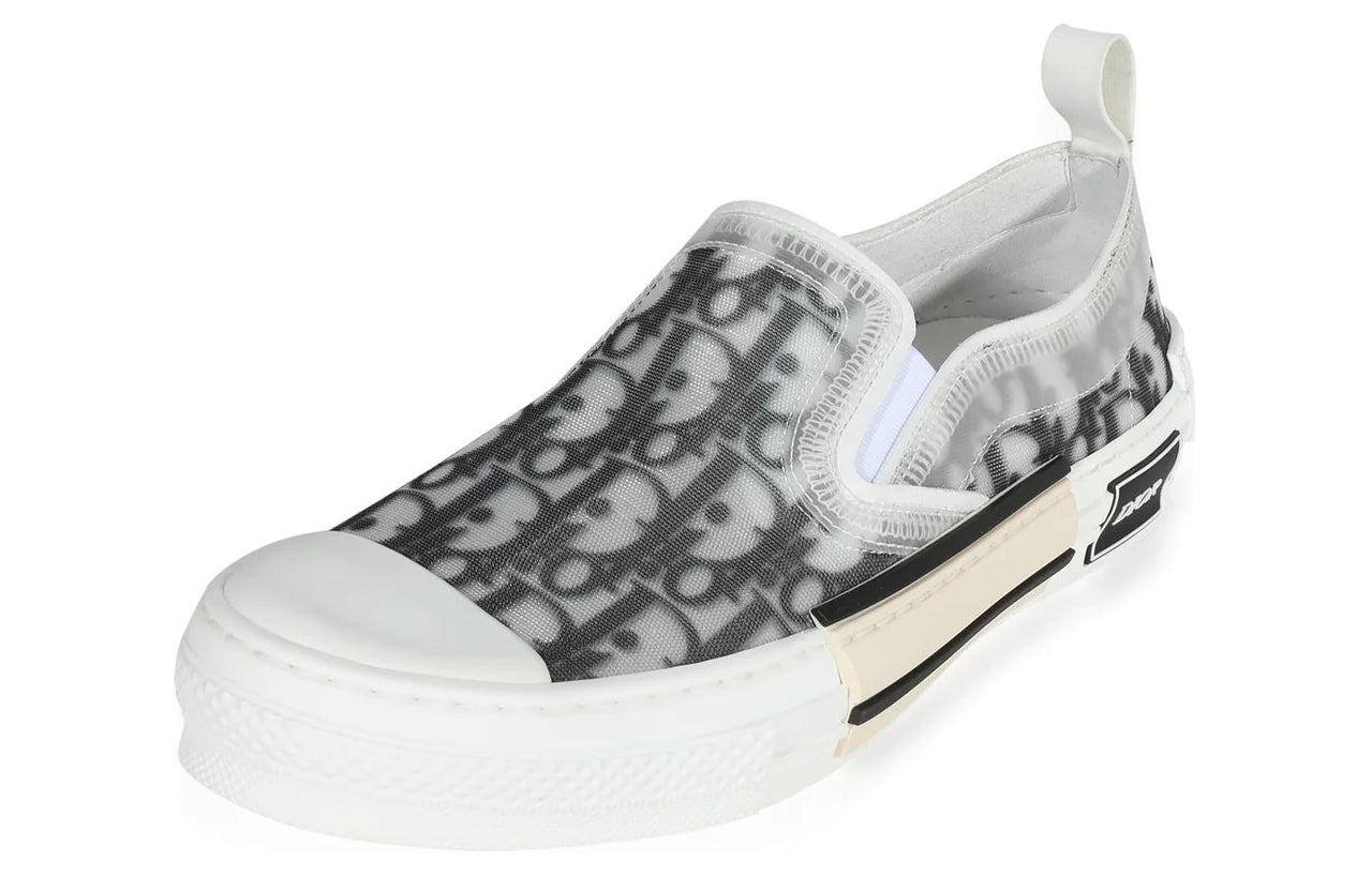 DIOR B23 Slip On Black White DIOR Oblique Canvas