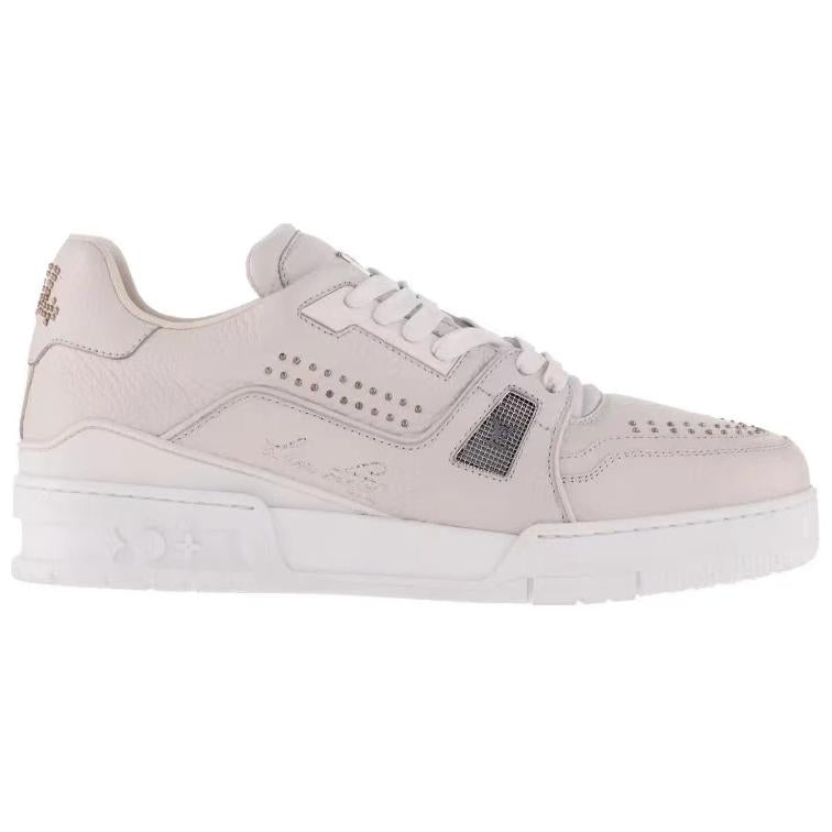 LOUIS VUITTON Trainer Low-Top Skateboard Shoes Men's Beige