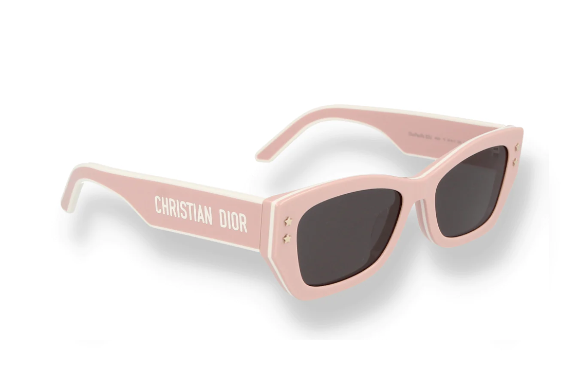 DIOR Acetate Irregular Shape Sunglasses Unisex Pink