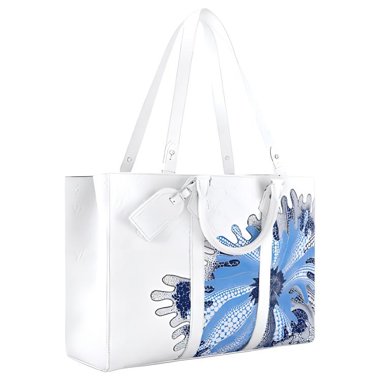 LOUIS VUITTON Yayoi Kusama Collaboration Sac Plat Cow Leather Shoulder Bag Crossbody Bag Handbag Men's White