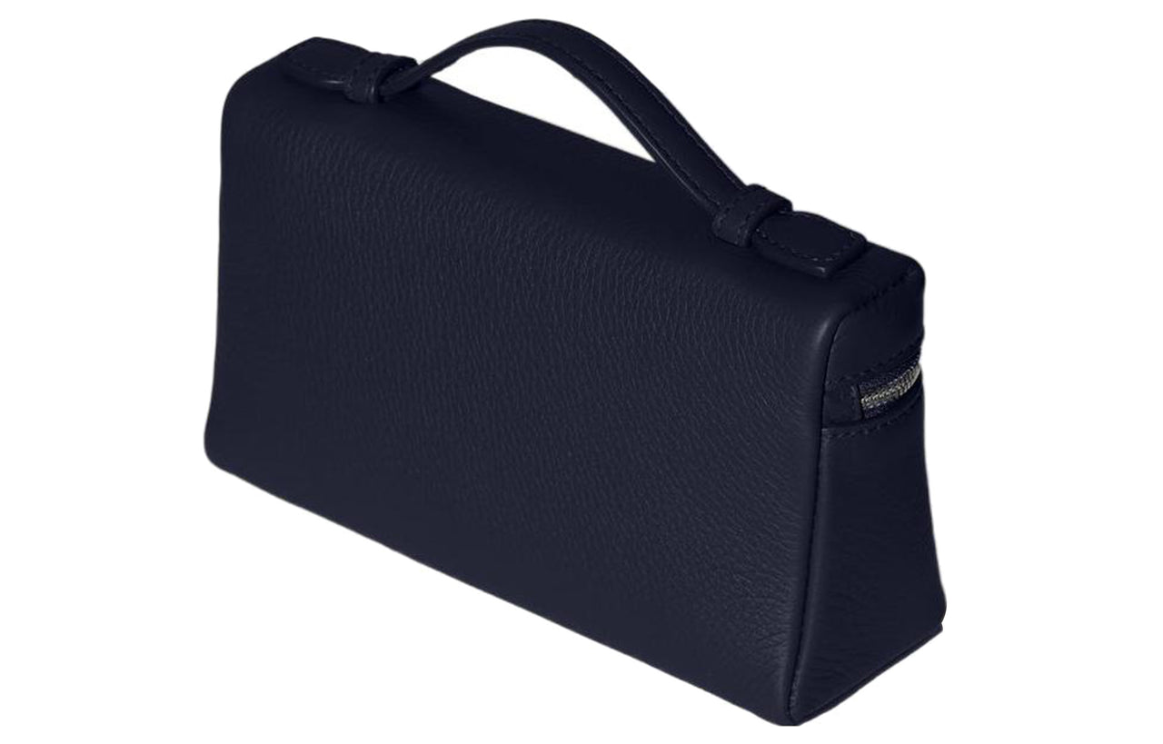 Loro Piana ExtraPocket Leather Small Square Makeup Bag Handbags Shoulder Bags Women's Midnight Blue