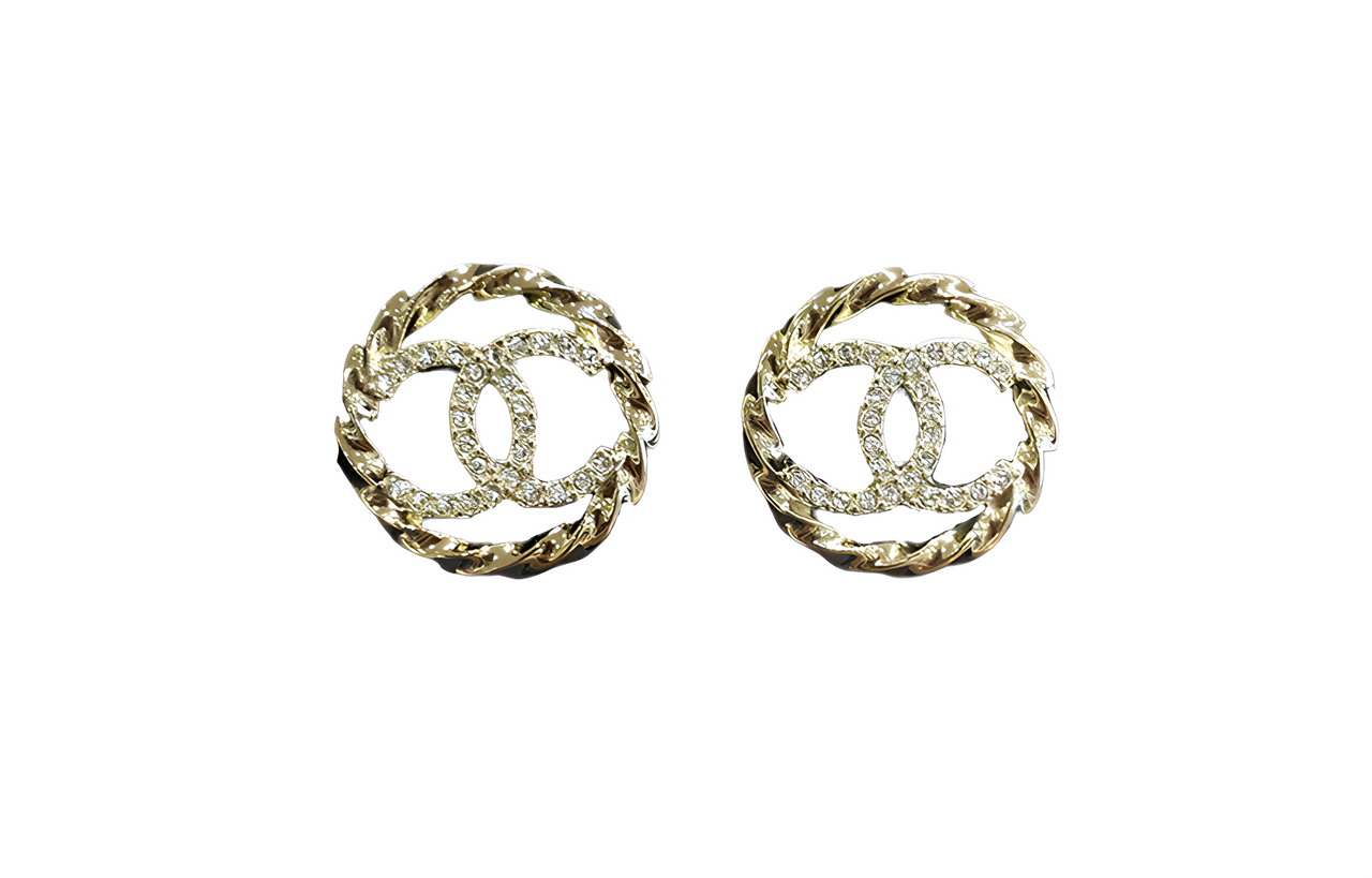 CHANEL Stud Earrings Women's Gold