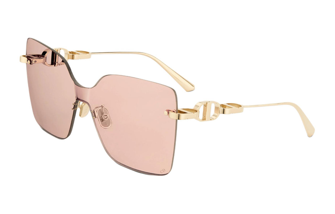 DIOR Metal Irregular Shape Sunglasses Women's Gold