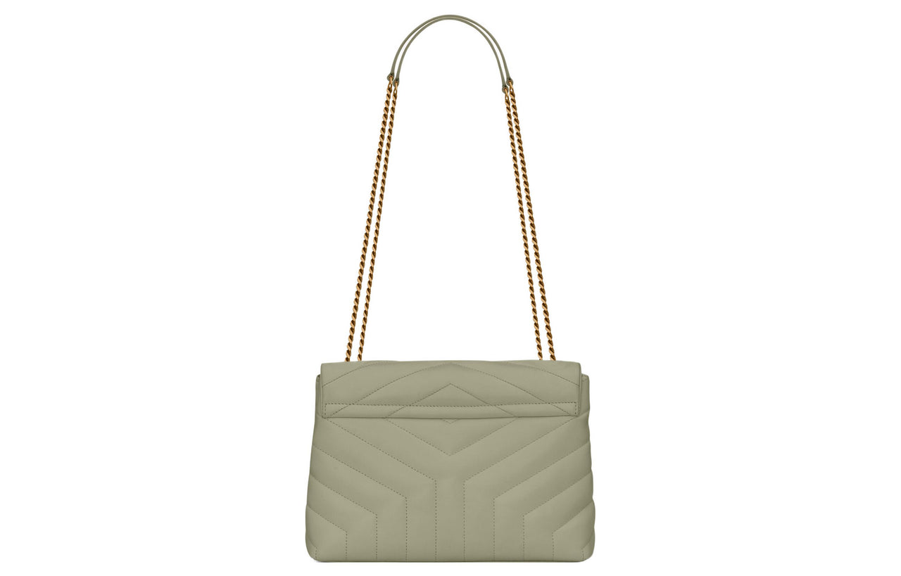 SAINT LAURENT LOULOU Calfskin Portable Crossbody Bag Shoulder Bag Women's Sage Green