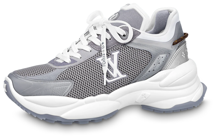 LOUIS VUITTON Run 55 Slip-Resistant Low-Top Sports Casual Shoes Women's Silver
