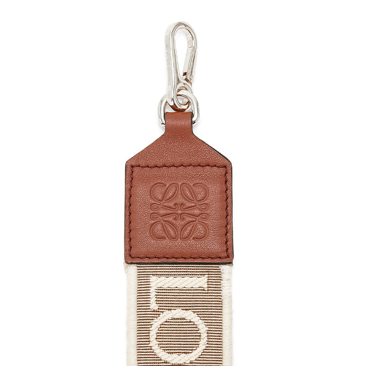 LOEWE Fabric Cow Leather Patchwork Shoulder Strap Bag Straps Women's Light Beige/Brown