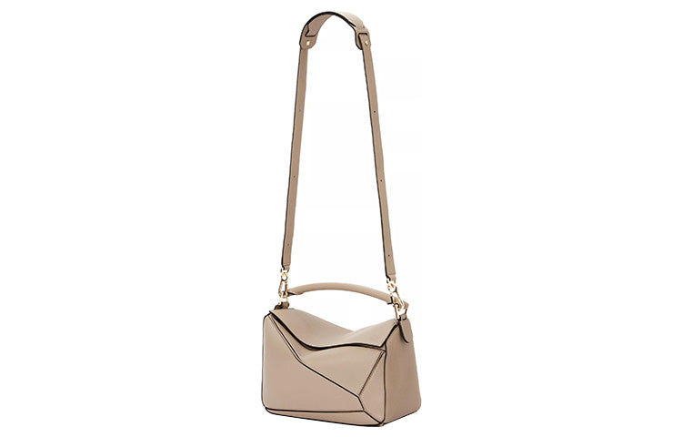 LOEWE Puzzle Soft Grain Calfskin Puzzle Bag Geometric, Handbag, Shoulder Bag, Crossbody Bag Medium Size Women's Sand