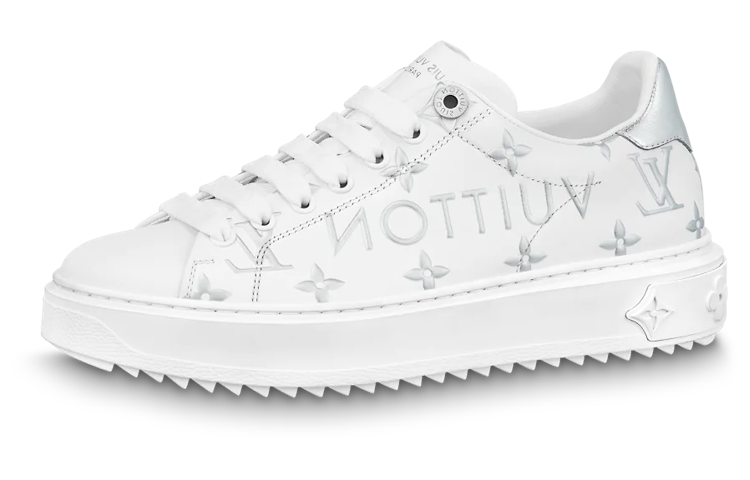 LOUIS VUITTON Time Out Sneakers 'White With Silver Monogram' Women's