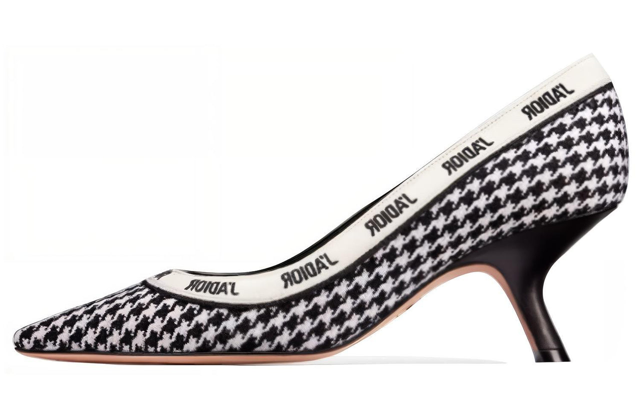 DIOR J'Adior Irregular Heel High Heels 6.5cm Women's Black White