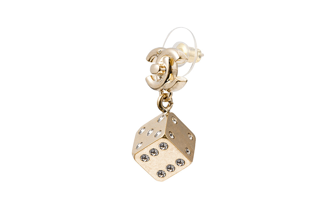 CHANEL Stud Earrings Women's Gold