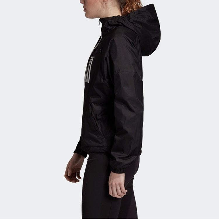 (WMNS) adidas hooded track Jacket Black DZ0034