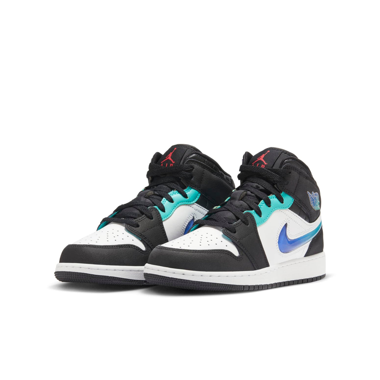 (GS) Air Jordan 1 Mid SE 'Black Hyper Jade Royal'  FQ8095-001