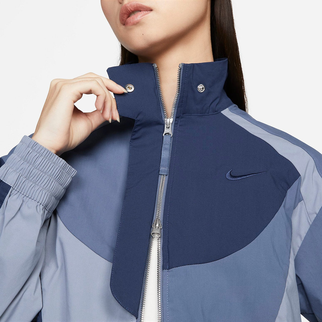 (WMNS) Nike Sportswear Collection Short Patchwork Jacket 'Blue' DV8308-410