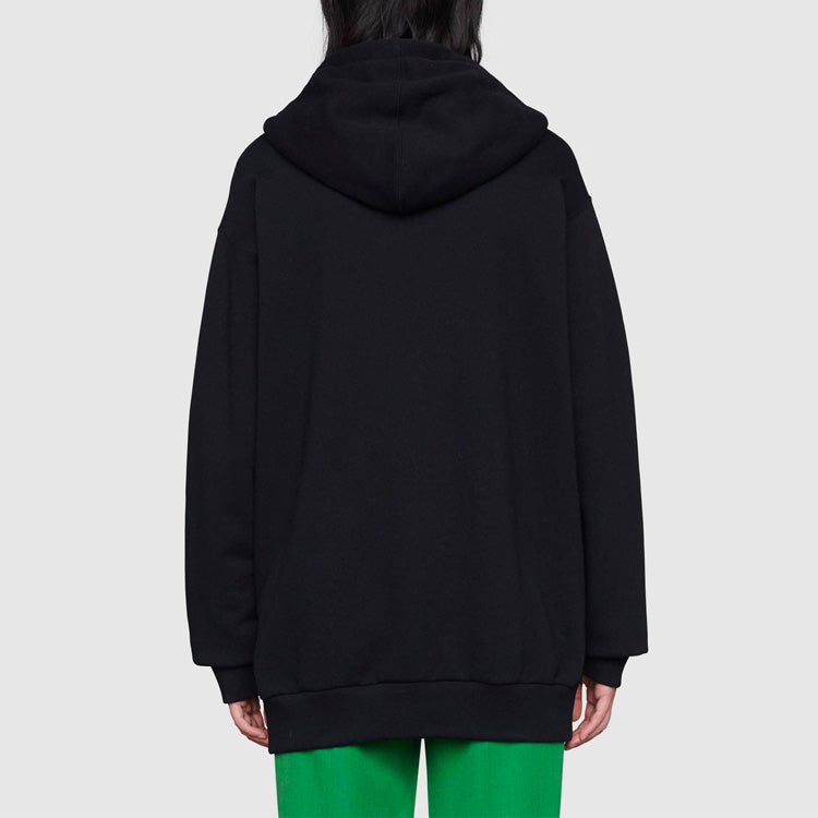 (WMNS) Gucci x Disney Joint SS21 Cartoon Donald Duck Printed Hoodie For Black 615061-XJDC6-1043
