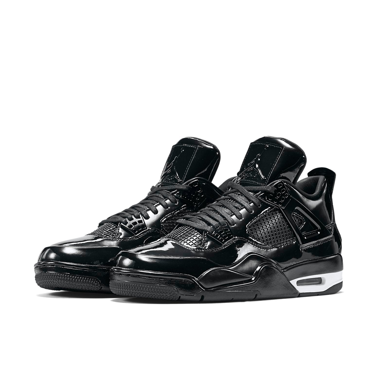 Air Jordan 4 Retro 11Lab4 Black Patent Leather 719864 010 SneakerSouqq