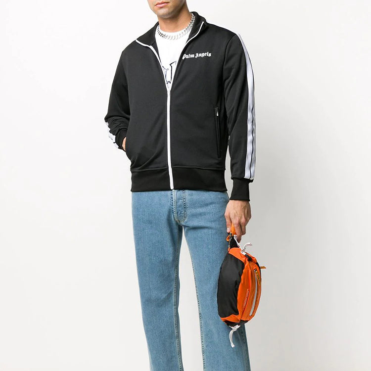 Men's PALM ANGELS Side Stripe Sports Jacket Black PMBD001E20FAB0011001