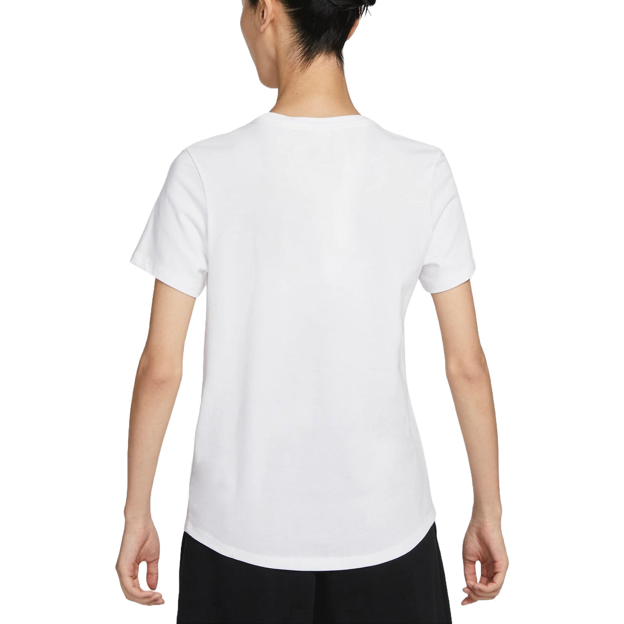 (WMNS) Nike Sportswear Essentials Logo T-shirt Asia Sizing 'White Black' DX7907-100