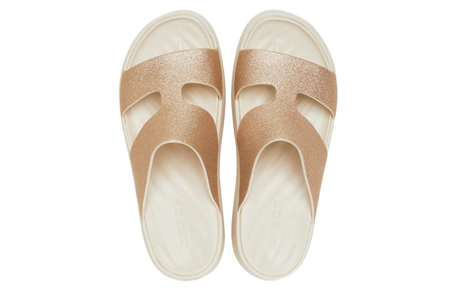 (WMNS) Crocs Getaway Platform H-Strap Sandals 'White Brown' 209667-160