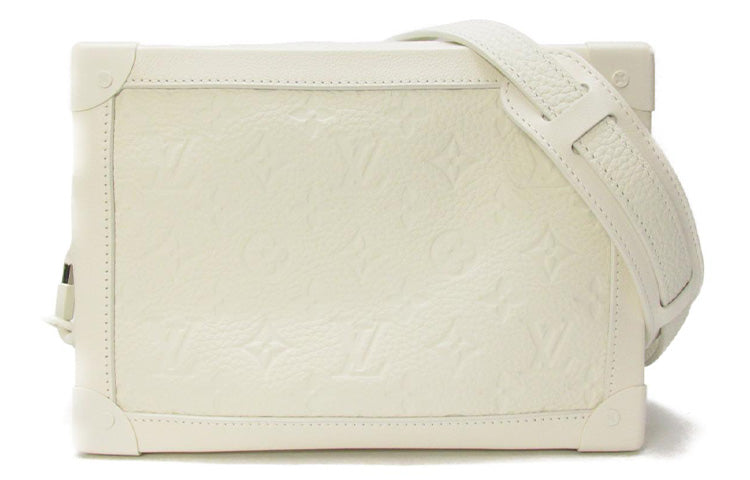 LOUIS VUITTON SOFT TRUNK Little Bull Leather Box Bag Messenger Bag Handheld Shoulder Bag Crossbody Bag Men's White