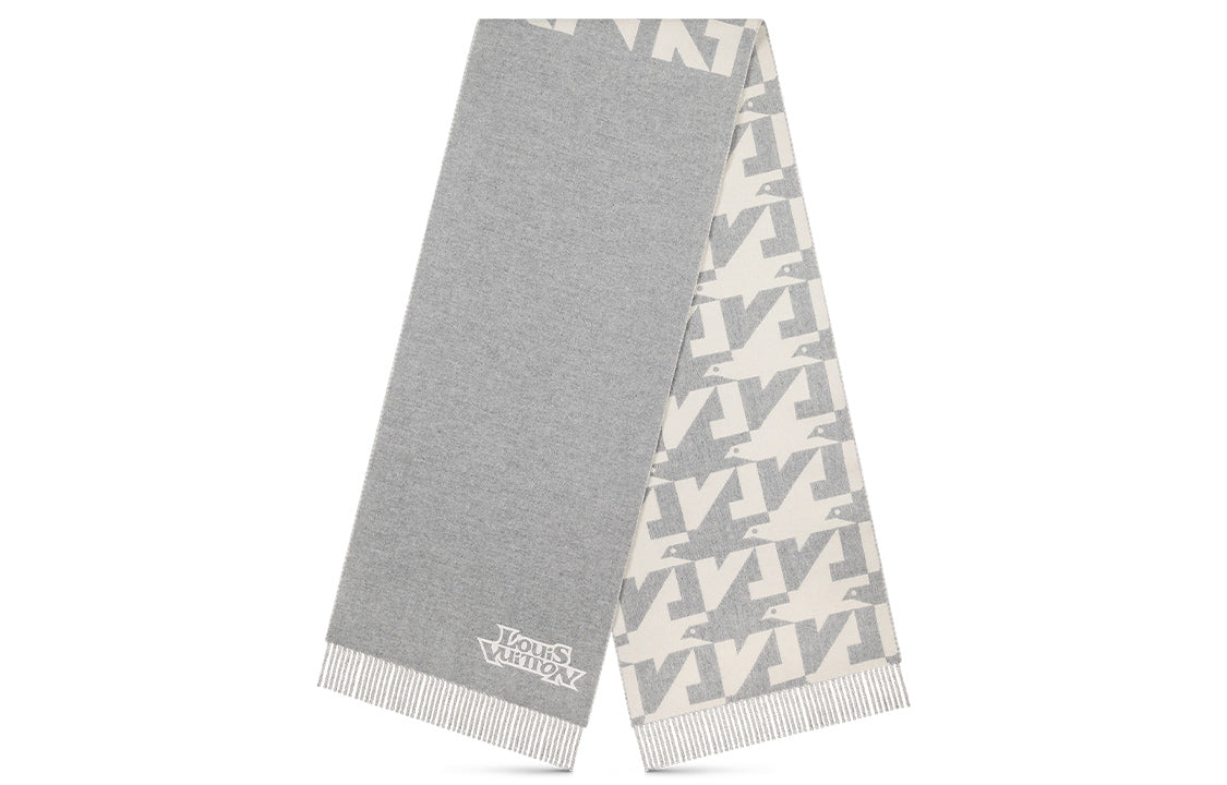 LOUIS VUITTON Knit Scarf Men's Gray