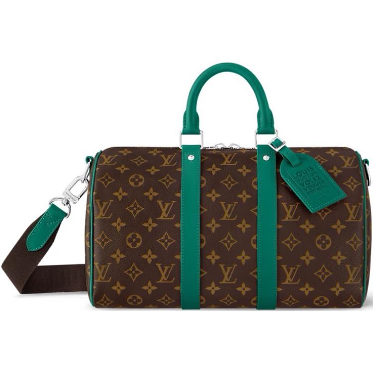 LOUIS VUITTON Monogram Macassar Coated Canvas One Shoulder Crossbody Portable Travel Bag Men's Brown & Green