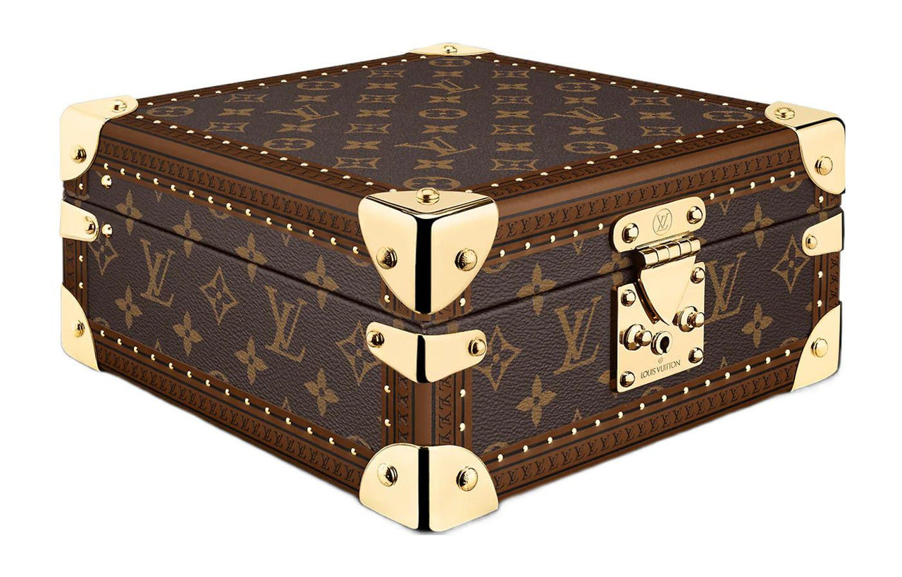 LOUIS VUITTON Canvas Jewelry Box Hard Case Women's Red Lining