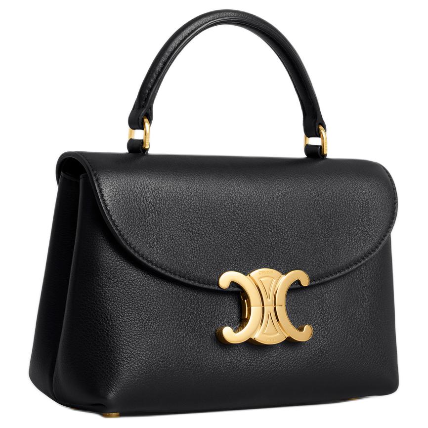 CELINE Cow Leather Shoulder Bag, Crossbody Bag, Handbag Women's Black
