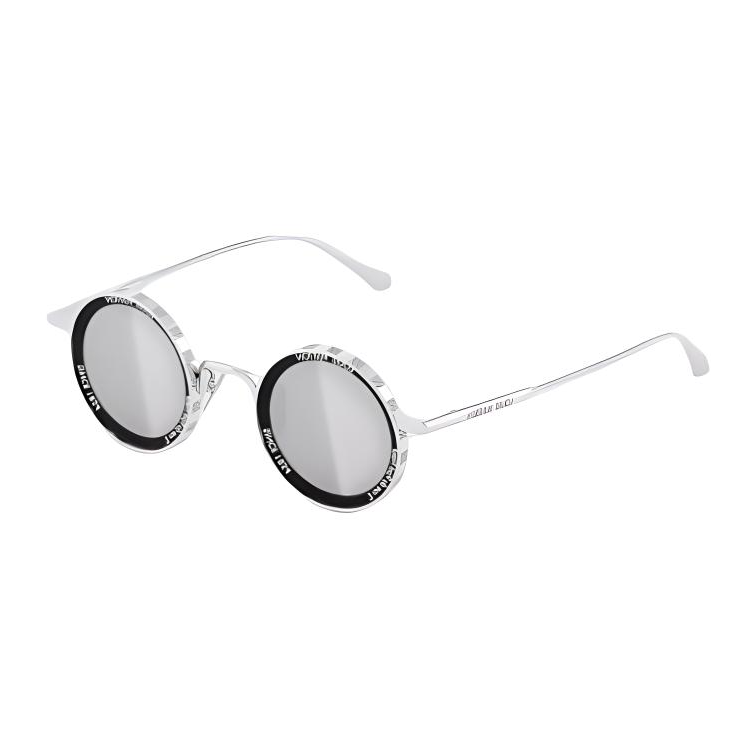 LOUIS VUITTON Metal Round Sunglasses Men's Silver