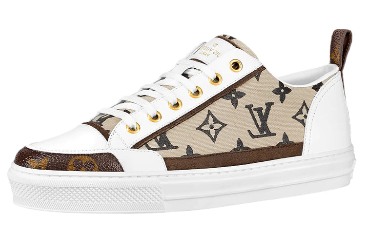 LOUIS VUITTON Stellar Stylish Skateboarding Shoes Women's White Brown