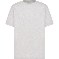 DIOR Logo Embroidered Crew Neck Loose Fit Short-Sleeved T-Shirt T-Shirt Men's Gray