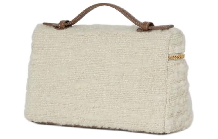 Loro Piana ExtraPocket Wool Shoulder Bag Crossbody Bag Handbag Regular Unisex White With Stone Color Accents